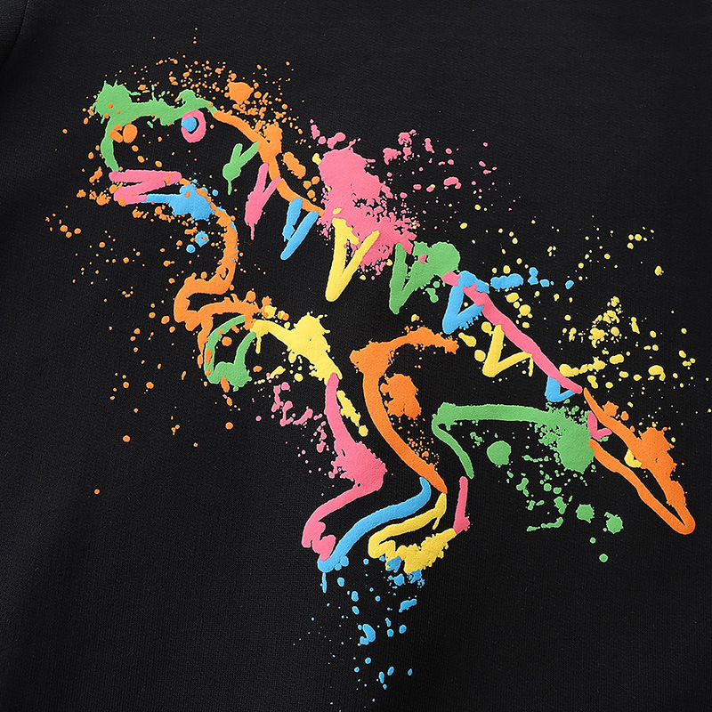 Sudadera de manga larga con estampado de dinosaurio para niños, estilo europeo y americano, novedad de otoño, sudadera tipo jersey, ropa exterior, suministro transfronterizo