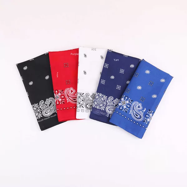 Pure cotton hip-hop headscarf square melon seed flower Sports square scarf sweat-absorbent breathable cotton hair band can be customized