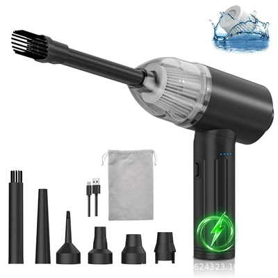 Rechargeable Car Vacuum Cleaner, Handheld, Small Size, Strong Suction, Dual-Use for Car and Home, Exclusively for Cross-Border Sales (Tozsoranlar) - standard-version-20003-batteries-suction-power-18000pa-black
