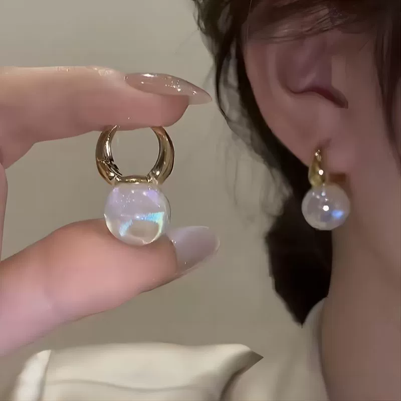 Серебряная игла, серьги из жемчуга, микроинкрустация, стиль легкой роскоши, стиль высокого качества