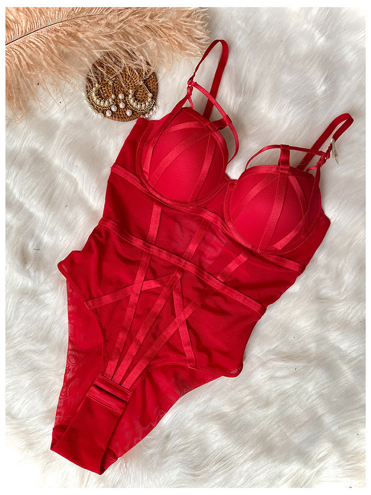 Sexy Lace Gathering Top Support Women's Underwear Girls' Bra Set_voghion.com