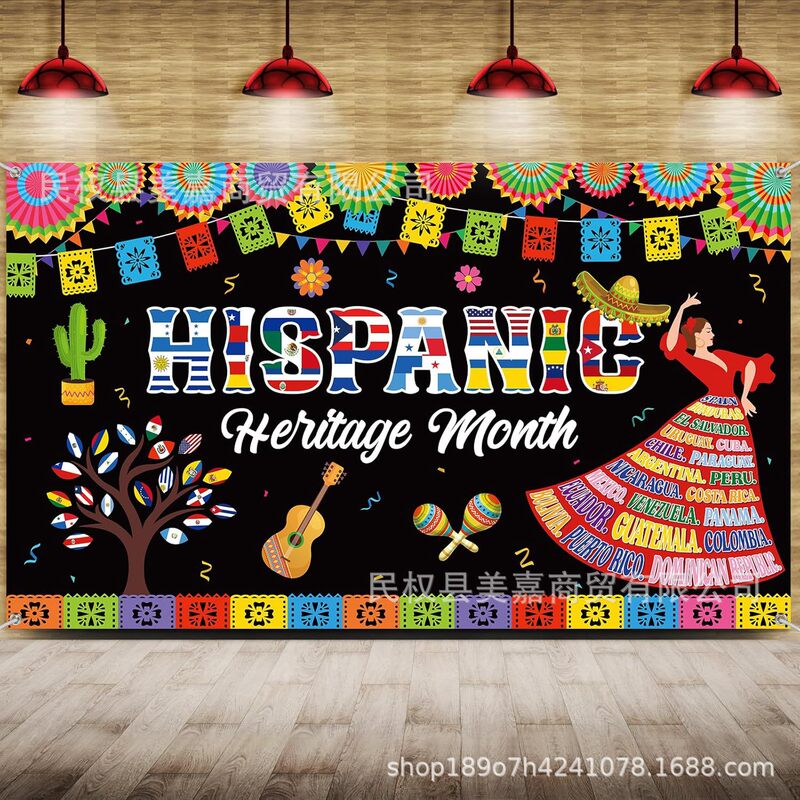 New cross-border Spanish traditional monthly decoration background cloth indoor teachers home decoration scene photo banner