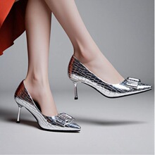 D 26431 Metal Bow Stiletto Heels ������ϸ���߸�Ь �羳ŷ����