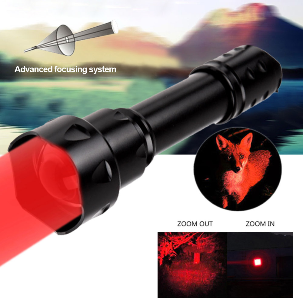 T20 Outdoor High-Power LED Flashlight Telescopic Red Green White Light Aluminum Flashlight