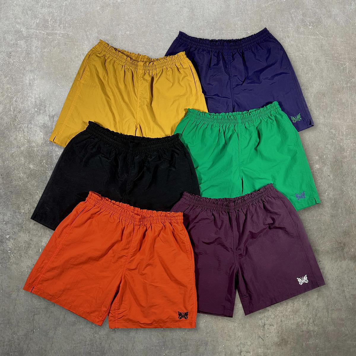 Needles Track Butterfly Embroidered Shorts Quick-Drying Nylon Loose Sports Casual Pants Beach Pants for Men and Women Ins