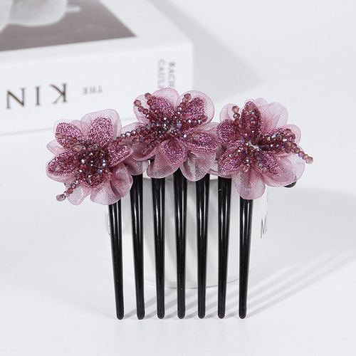 Korean style hair comb, hair clips, non-slip bangs comb, broken hair clips, comb, versatile fashionable crystal hair hoop for women