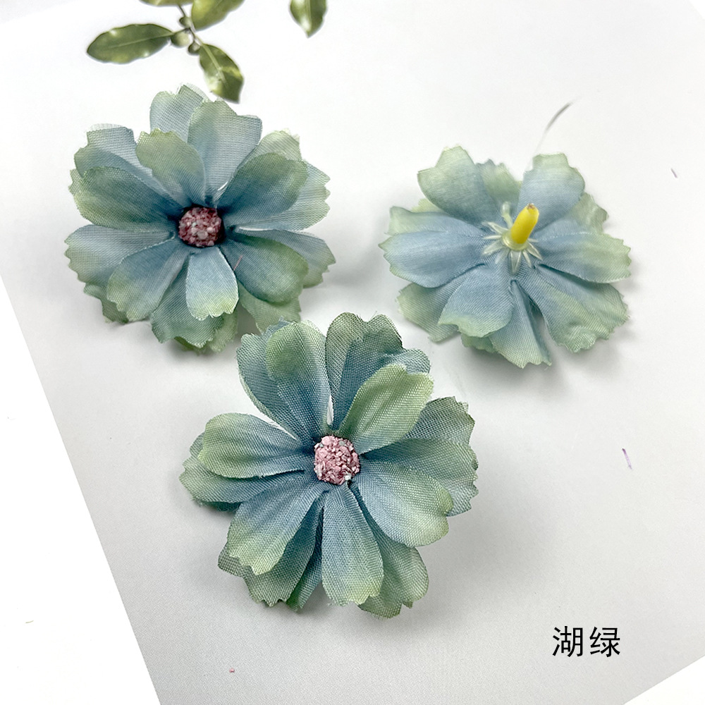 4.5cm núcleo de hierba flor de ciruela DIY hecha a mano material de ropa flores falsas flores decoración de pared de flores