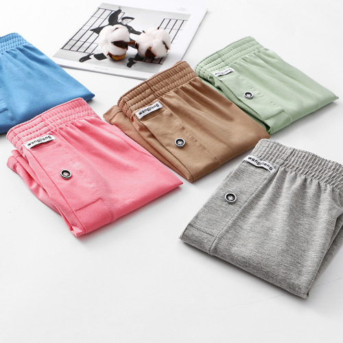 23 summer new 95% cotton men's aro pants can be worn out with breathable medium waist men's solid color home shorts