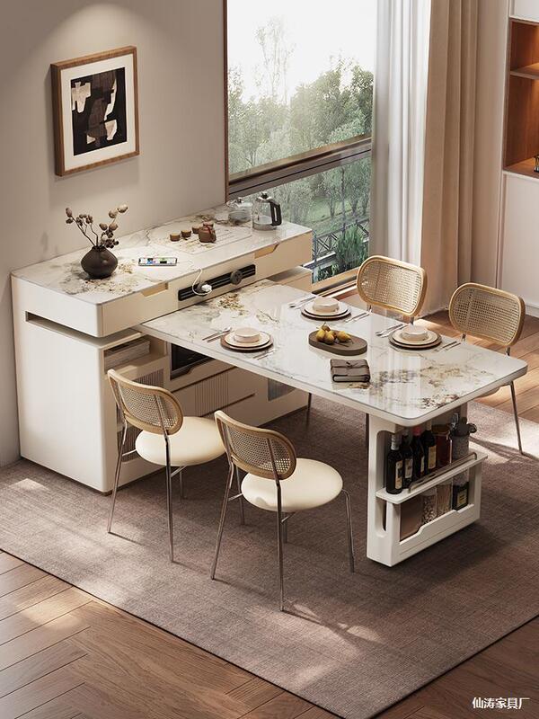 2024 New High-End Kitchen Multi-Functional Sideboard Bar Island Table Dining Table Integrated Home Retractable and Rotating
