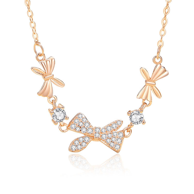 Japonés y coreano arco collar mujeres S925 plata nicho verano princesa clavícula cadena llena de regalos para la novia