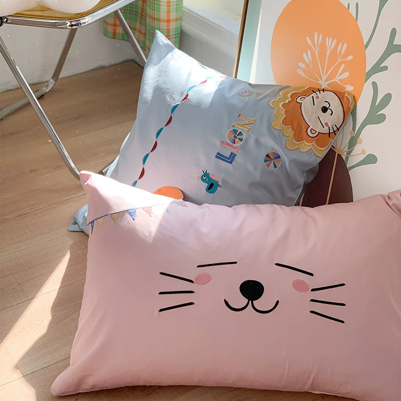 Cartoon cotton children's set, duvet cover for elementary school students, 60 pieces, with embroidery, 4 piece set