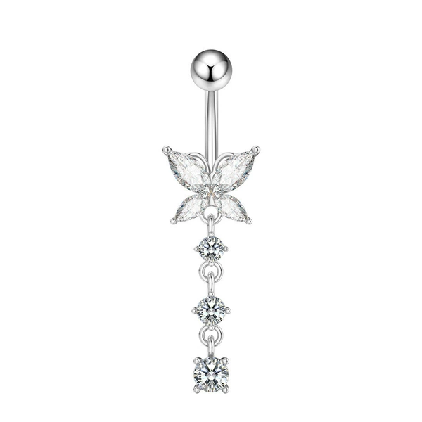 Butterfly model-silver-white zirconium