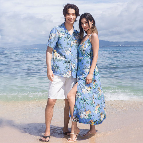 Beach vacation parent-child wear  new summer mother-daughter dresses for a family of three beach wear backless street high-end
