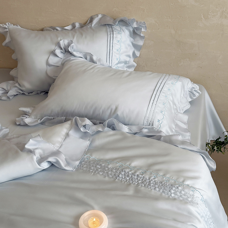 French Romance Tencel Duvet Cover Set Class A Ice Silk Bedding_voghion.com