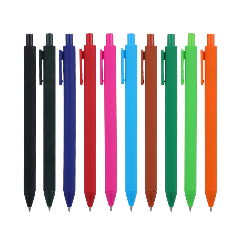 Advertising Pens, Custom Gel Pens with Logo Printing, Candy-Colored Macaron Press-Action Pens, Spray-Coated Ballpoint Pens, Signature Pens