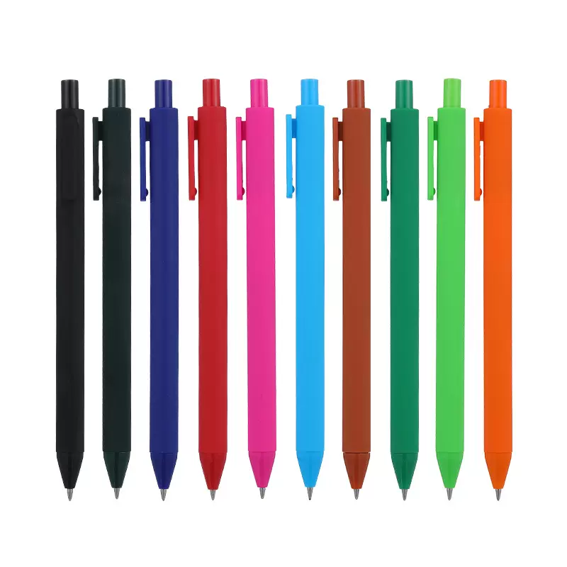 广告笔定制中性笔印刷logo糖果色马卡龙按动水笔喷胶圆珠笔签字笔