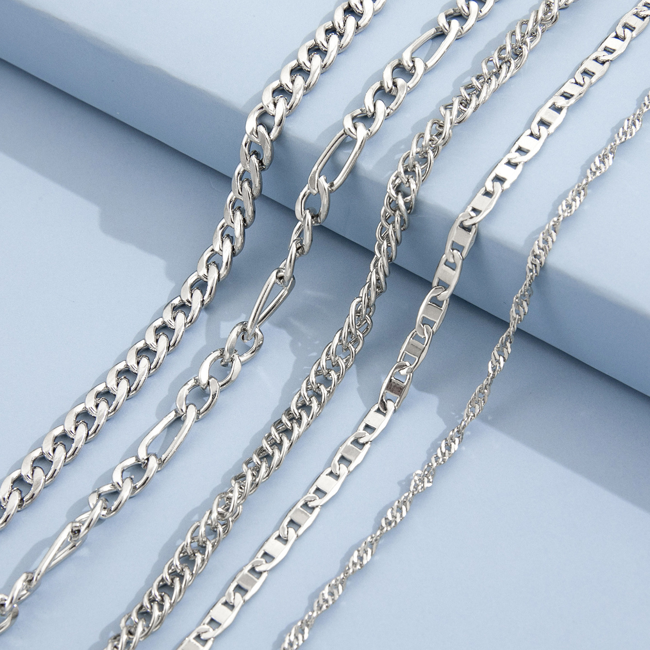 wholesale jewelry simple thick snake chain anklet five-piece set nihaojewelry