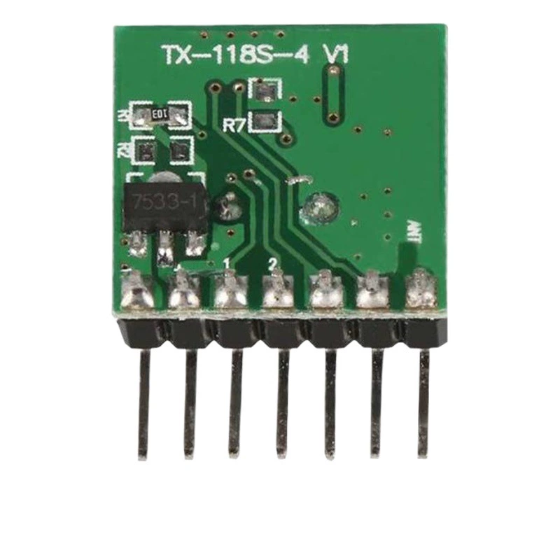 TX118SA беспроводной модуль радиочастотного передатчика Супергетеродинный 1527 код обучения мини-четырехкнопочный пульт дистанционного управления 433 МГц