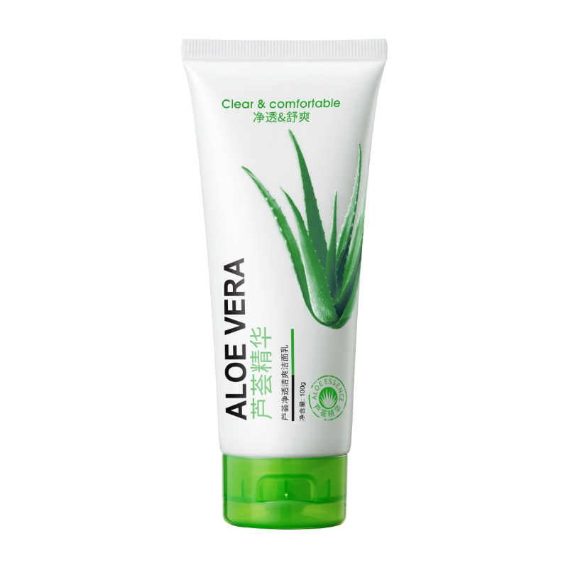 Boquanya aloe limpieza refrescante limpiador facial hidratante limpieza suciedad facial productos para el cuidado de la piel espuma limpiador facial