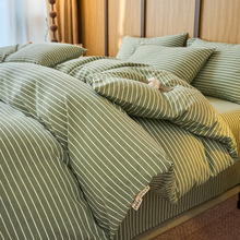 全棉原棉四件套纯棉色织单被套单床笠学生单双人床单款床品四季款