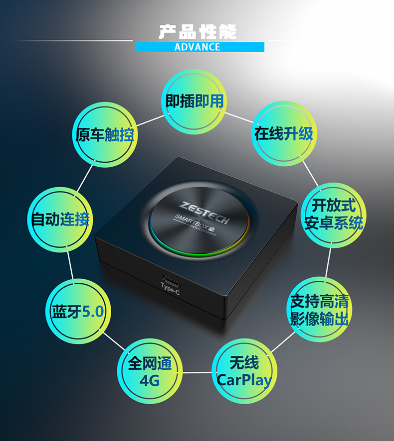 Original car wired to wireless carplay box Android 13AndroidAuto Qualcomm eight nuclear AI BOX box