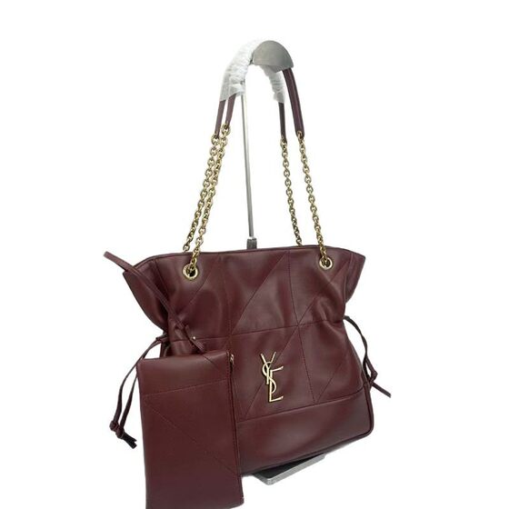 New Drawstring Bag Bag Large Capacity Commuter Tote Bag Genuine Leather Garbage Bag Advanced Sense Chain Shoulder Handbag