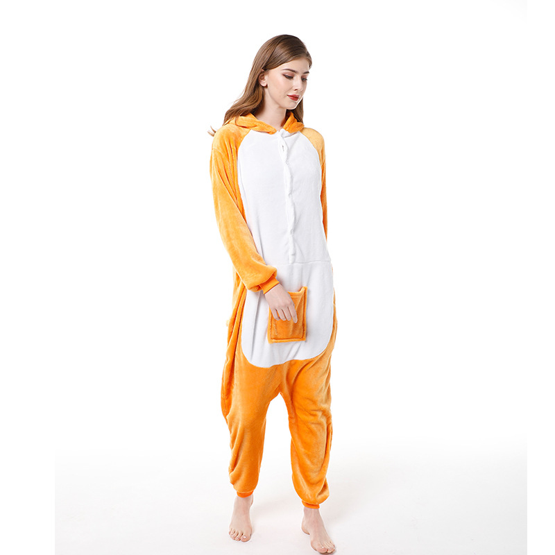 Perro manchado de dibujos animados de una sola pieza pijamas de franela de otoño e invierno pijamas de fábrica camisón de peluche Pato Donald homewear