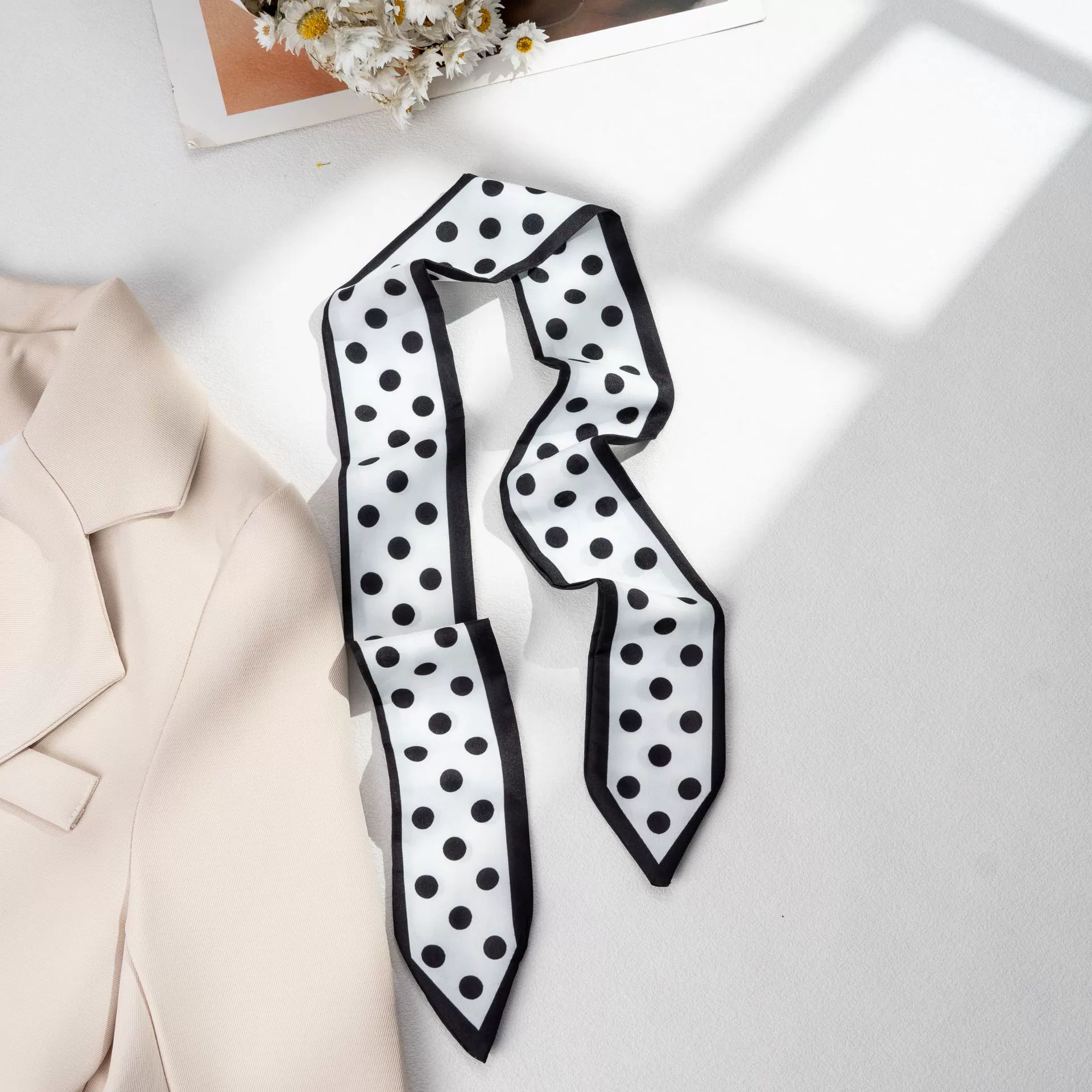 Silk Scarf Hairband (Suhang) long streamer 89×3.8 cm, lightweight gift box option