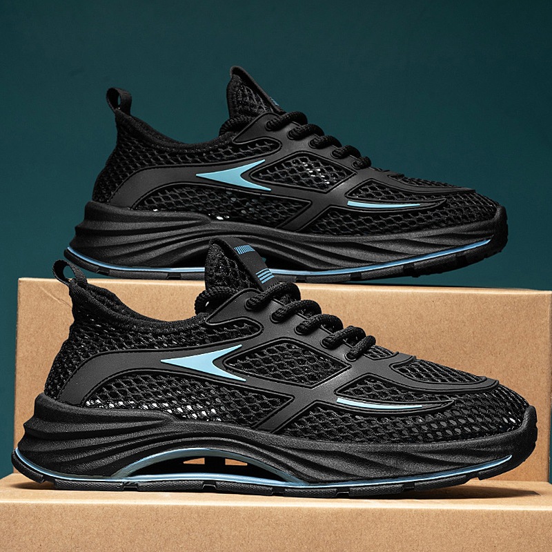 Calzado deportivo para estudiantes zapatos para hombres al aire libre 2025 zapatos de malla de verano zapatos de moda huecos de red grande para hombres adolescentes 45 tallas grandes