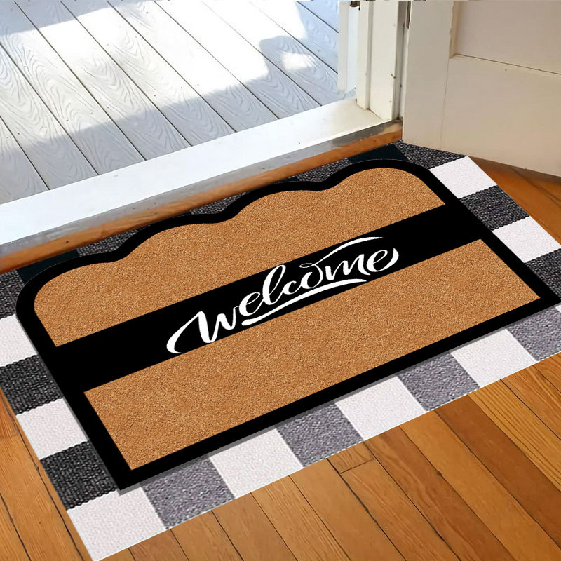 仿椰棕地垫UV印花刮泥除尘脚垫入户玄关进门垫蹭灰室外地垫子批发