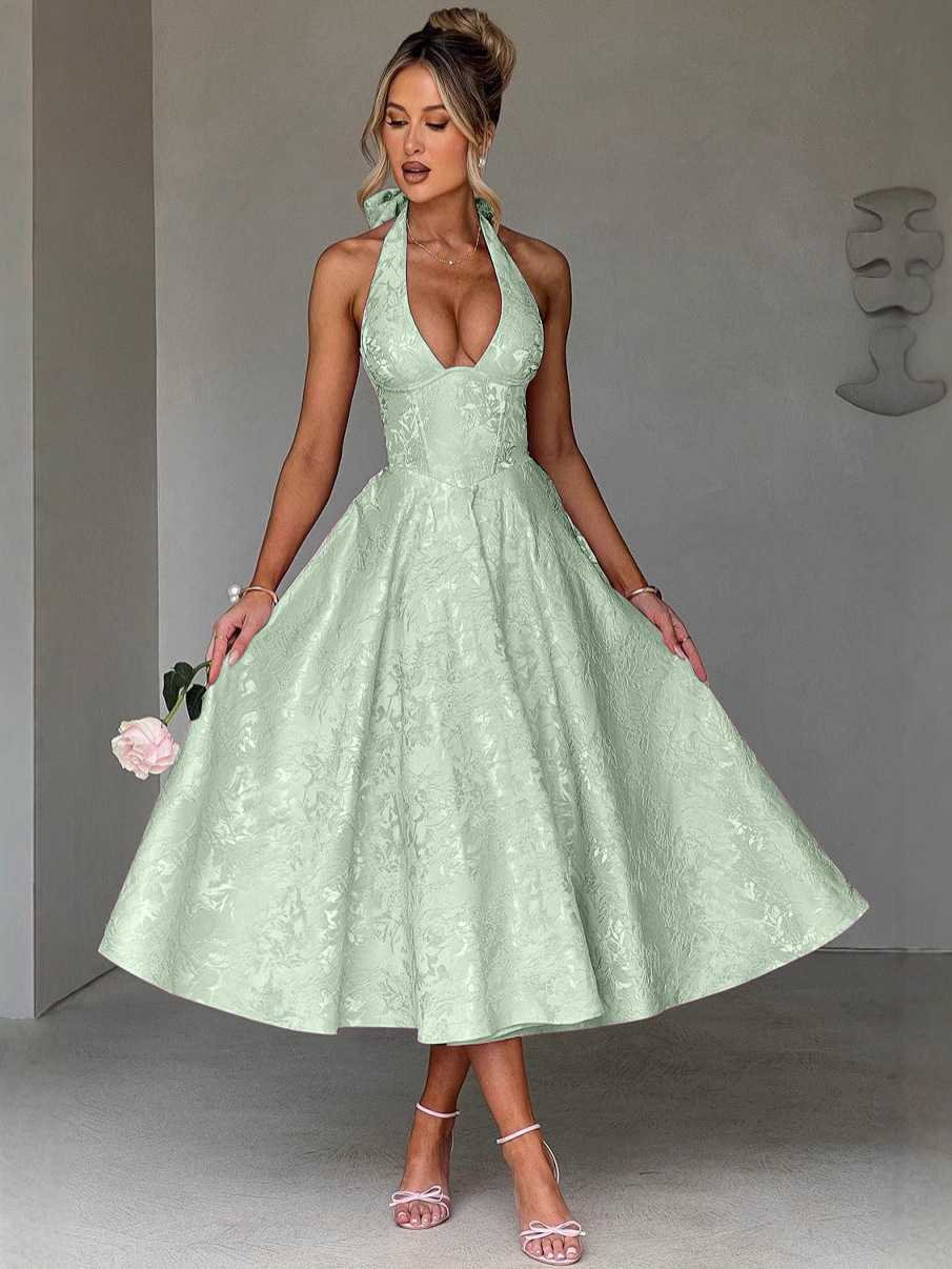 Elegant V-neck Backless Evening Dress For Summer Occasions_voghion.com