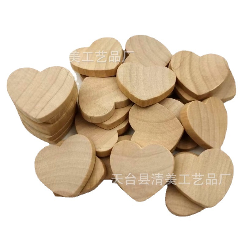 32*35mm botón de madera de amor 6mm grueso madera en forma de corazón de melocotón de madera maciza pieza de madera