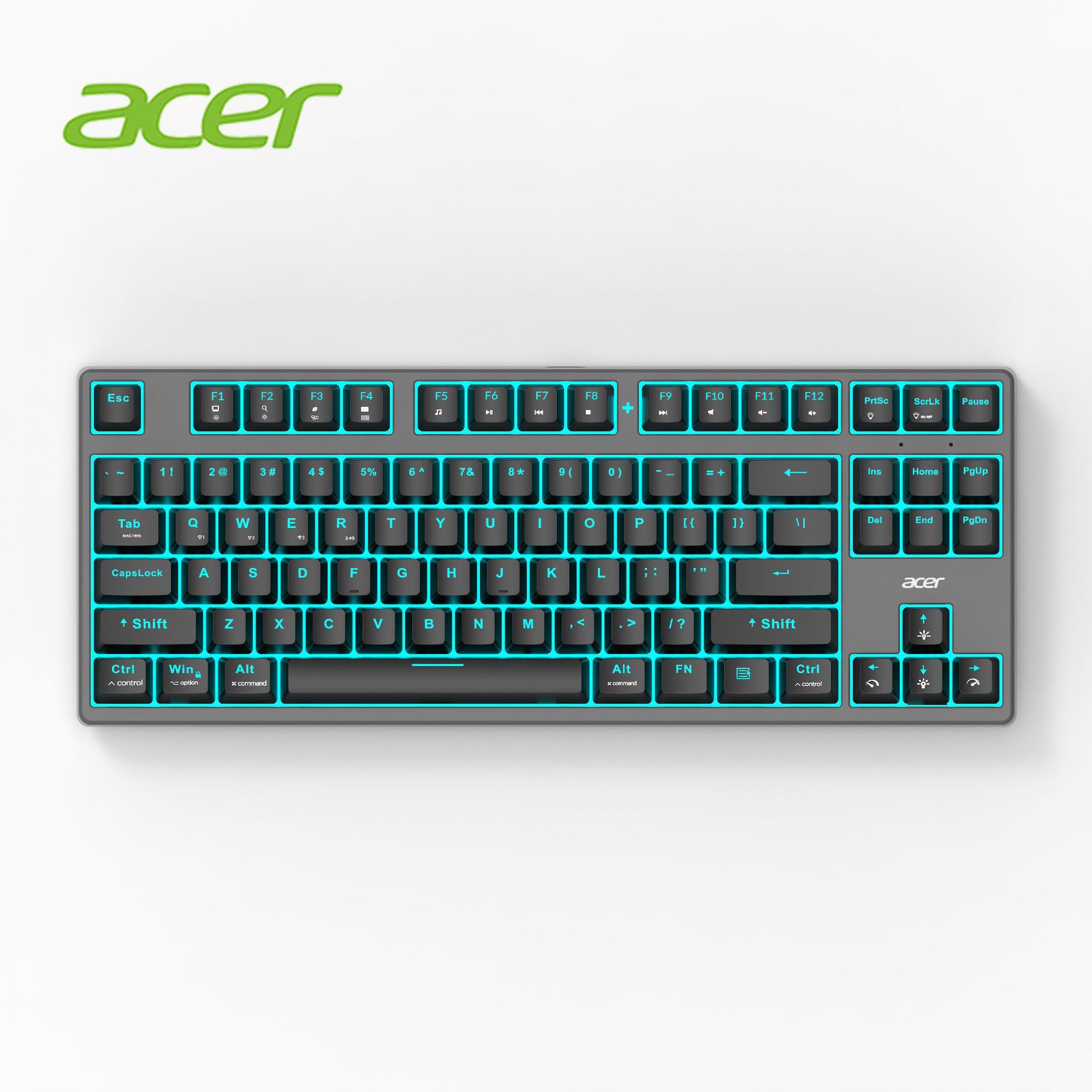 acer宏碁OKR235 高质量三模机械键盘87键海盐轴键盘全键无冲键盘
