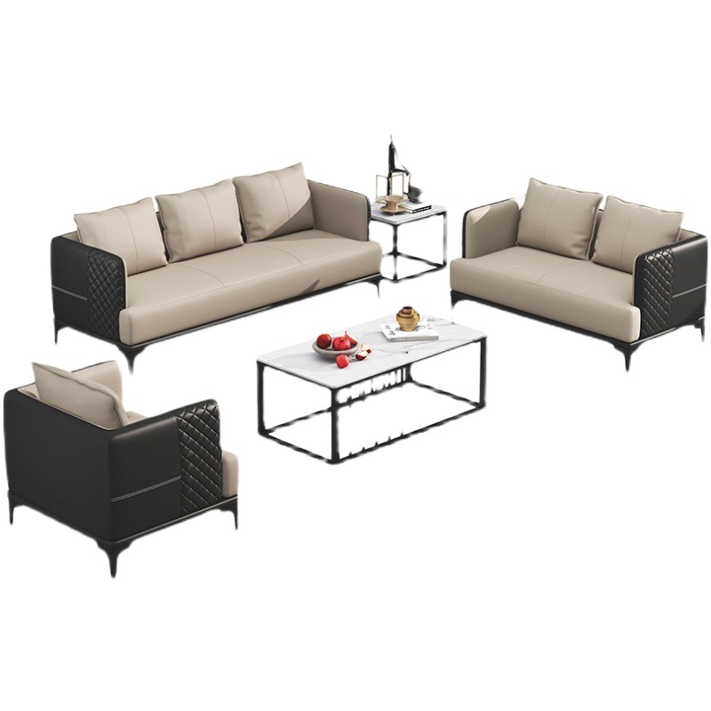 Oficina sofá mesa de café combinación traje simple moderna recepción negocio negociación tienda pequeña de tres asientos