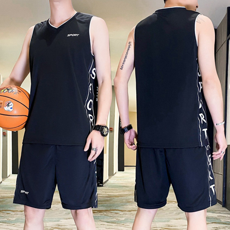 Traje de uniforme de baloncesto impresión de los hombres Verano de secado rápido deportes sueltos ins equipo de entrenamiento uniforme estudiante Jersey impresión