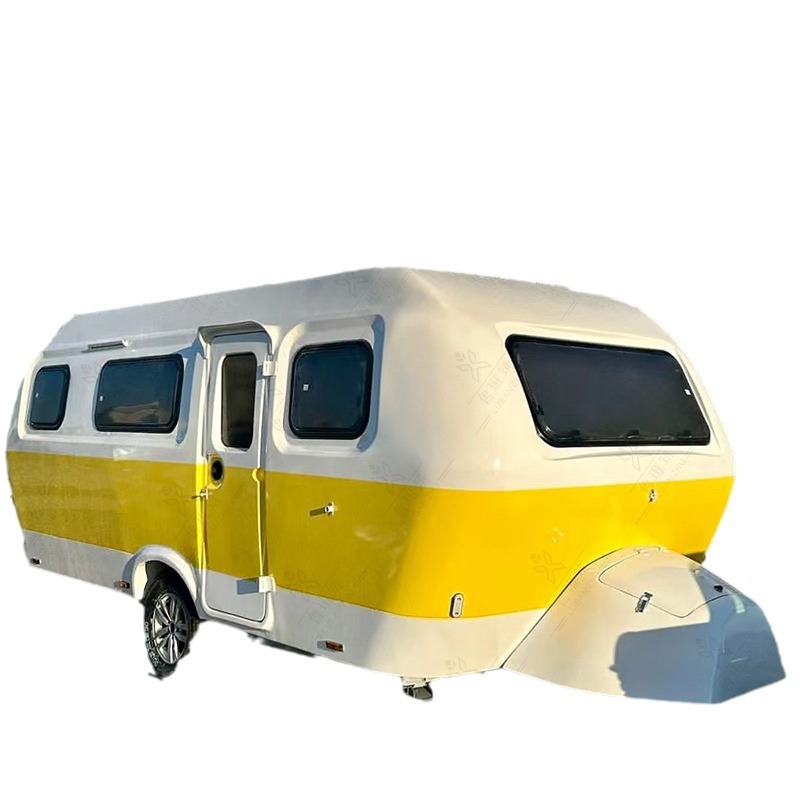 Nuevo acero inoxidable remolque tipo RV al aire libre camping padres-hijos vivienda RV valle rural