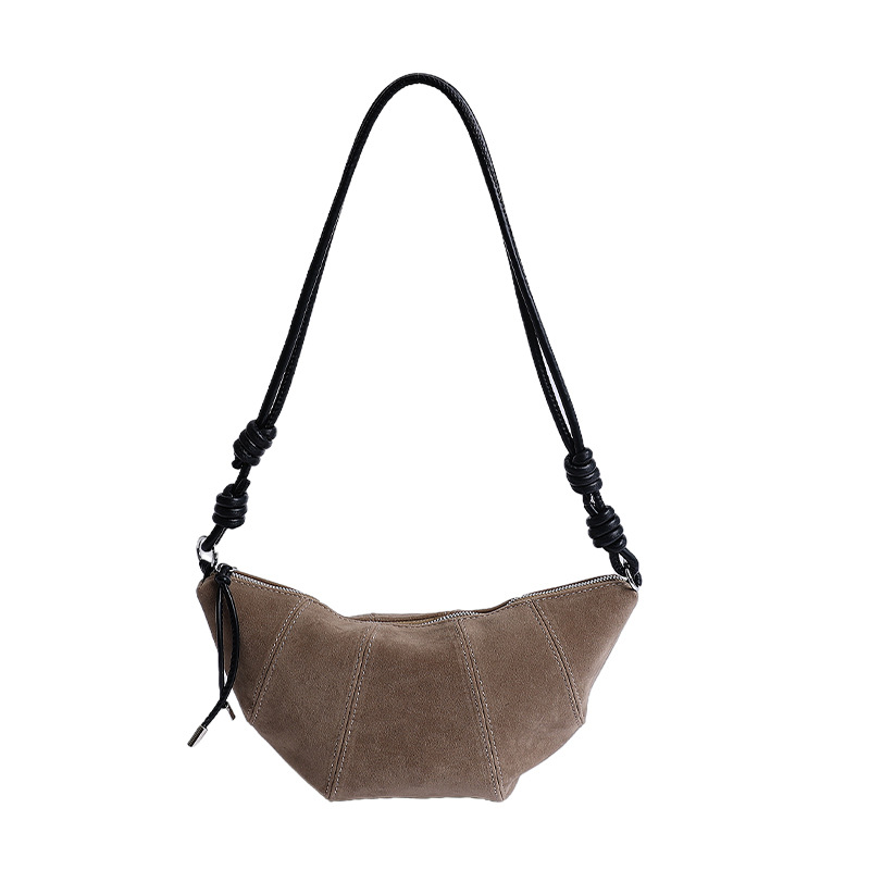 Bolso Bandolera Tipo Dumpling de PU con Costuras para Uso Diario