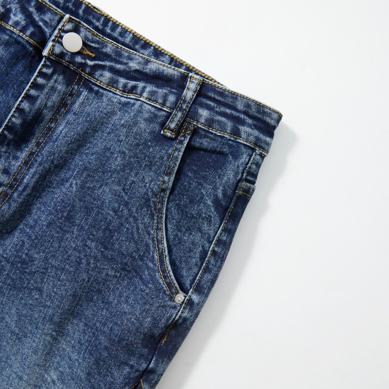 Men's Washed Patchwork Flared Jeans High Street Style New American Exclusive Vibe Denim_viptrois.com