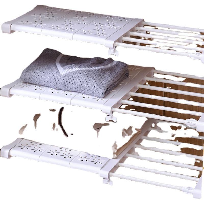 Armario retráctil ropa de almacenamiento tablero de partición ropa gabinete tablero de partición en capas zapato gabinete de cocina baño rack de almacenamiento 1