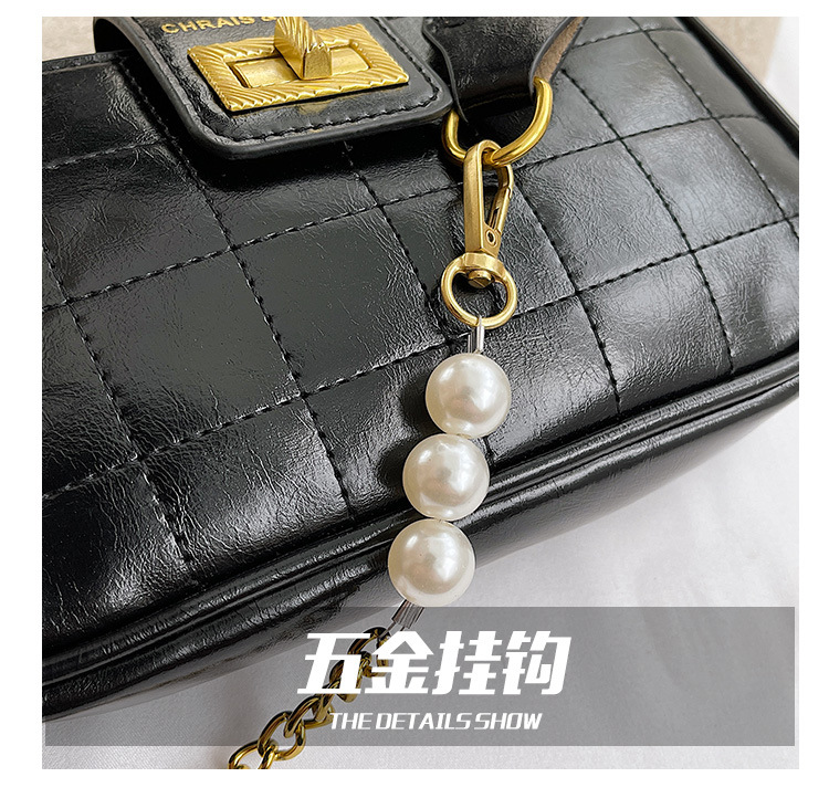 Bolso De Mensajero De Cadena De Perlas Con Patrón Rómbico Coreano display picture 23