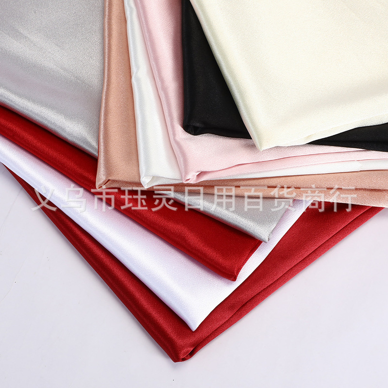 Crystal Satin High-End Fashion Fabric for Wedding Dresses, Pajamas, Silk Satin Solid Color Product Photography Background Cloth