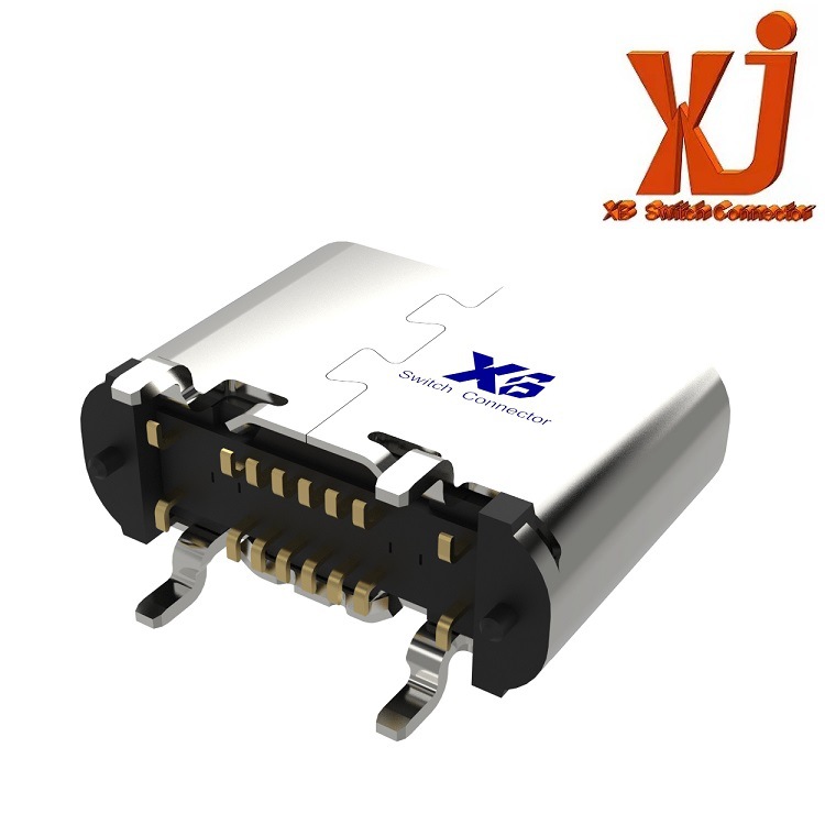 现货直售大电流USB 母座 TYPE C16P立贴6.5H母座(脚长0.95小脚)