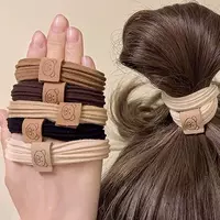 Мода и милый медвежонок с высокой эластичностью кожаные ленты женские волосы новые кольца для волос прочные фрикадельки кожаные чехлы для головных уборов