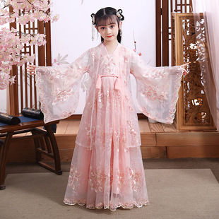 Han Dynasty Girls Spring and Summer Kidsren's Tang Suit Ancient Style Super Fairy Chinese Style Dress 2025 Ancient Costume Autumn Princess Girl