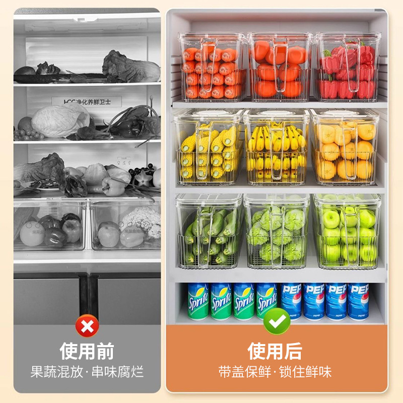 冰箱保鲜盒收纳盒食品级蔬菜水果冷冻整理厨房透明鸡蛋储物盒|undefined