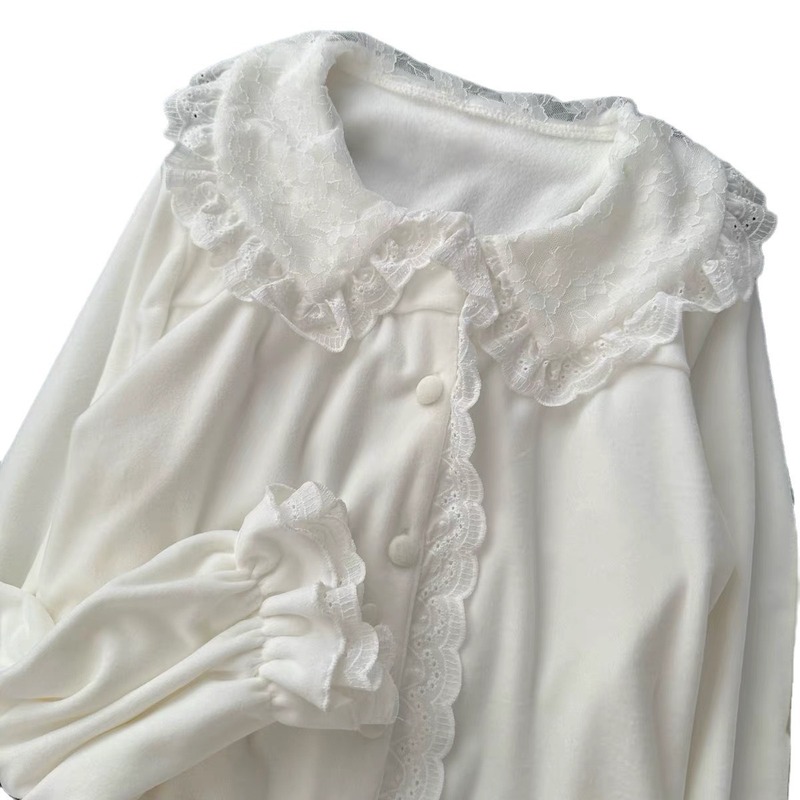 睡衣女秋冬减龄公主甜美少女保暖家居服加厚海岛绒日系网红睡衣|undefined