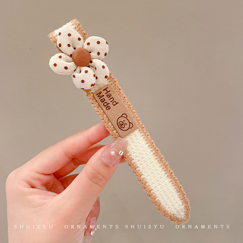 Lindo DE LOS NIÑOS hembra marrón roto post flequillos pegatinas 2023 nuevo bebé tocado diadema accesorios para el cabello Otoño e Invierno