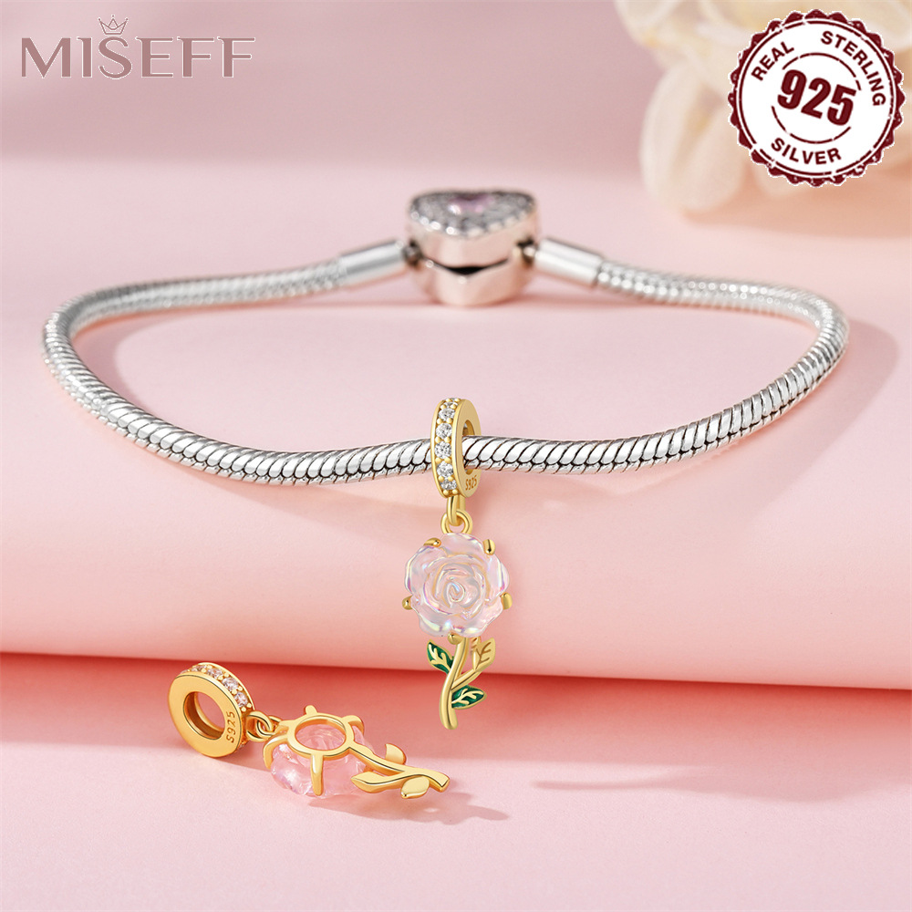 Pendant Jewelry Making Type 1 Piece 925 Sterling Silver Rose Flower Pendant