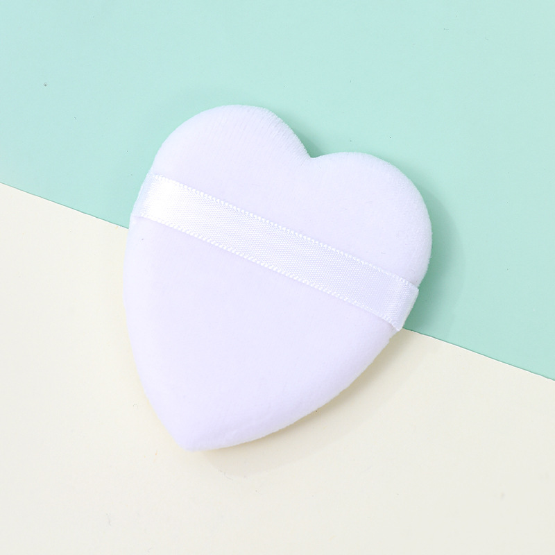 Fuera transfronterizo corto flocado amor soplo de polvo seco no come polvo esponja de terciopelo vertical polvo suelto maquillaje de algodón fábrica logotipo personalizado