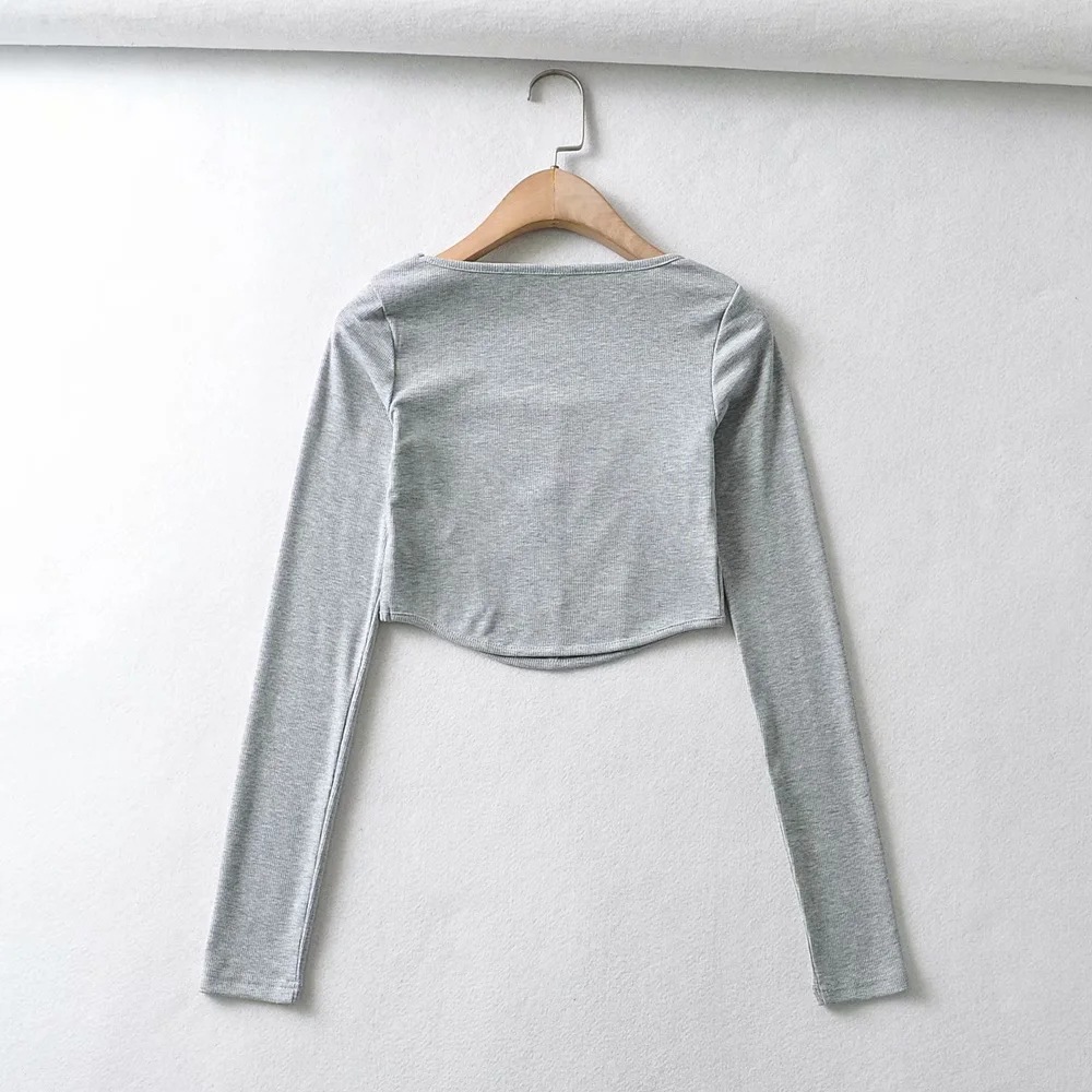 U-neck long-sleeved top NSHS30212